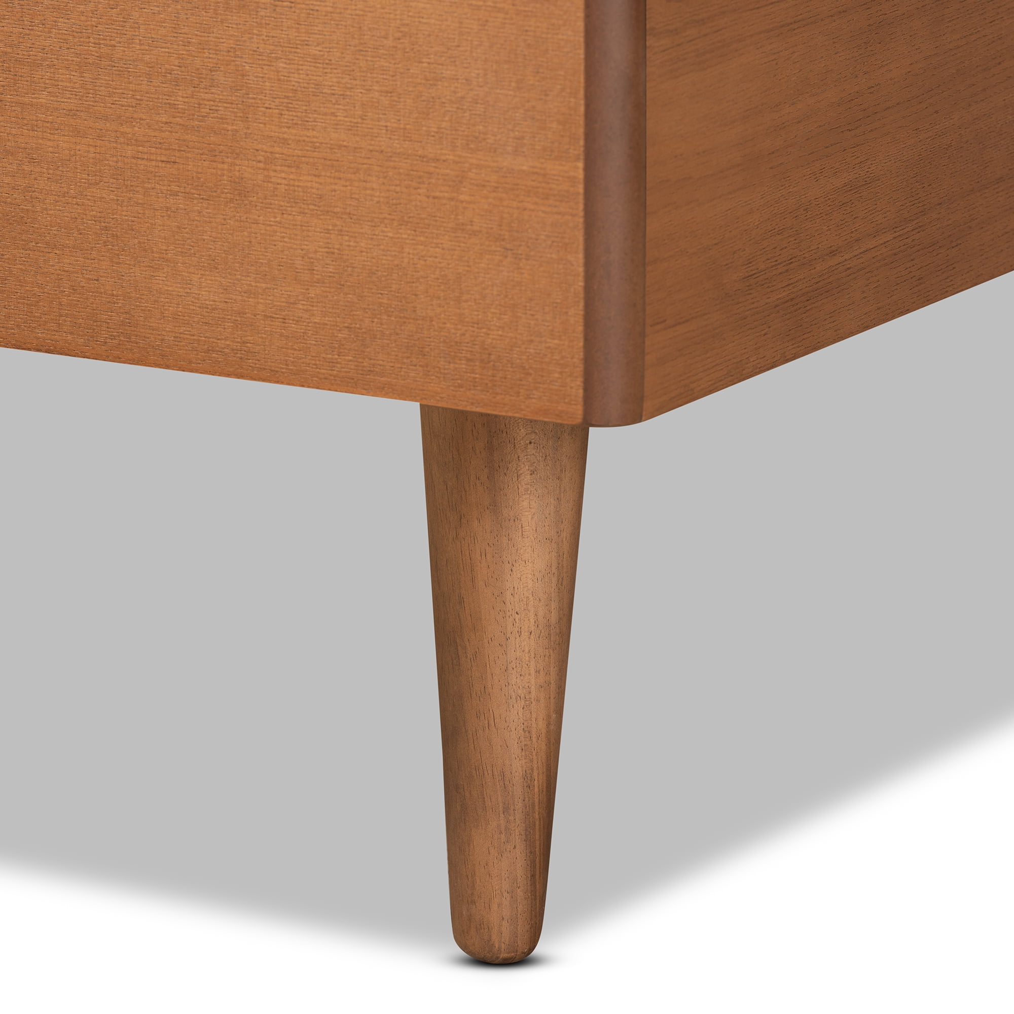 Baxton Studio Romy Contemporary/Modern Engineered Wood Platform Bed, Twin, Walnut Brown