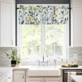 thumbnail image 3 of Blue Yellow Spring Floral Kitchen Valances for Windows 54x18 Inch Kitchen Curtains Valances Rod Pocket Summer Elegant Botanical Green Bathroom Window Valances for Window Treatment Decor, 3 of 6