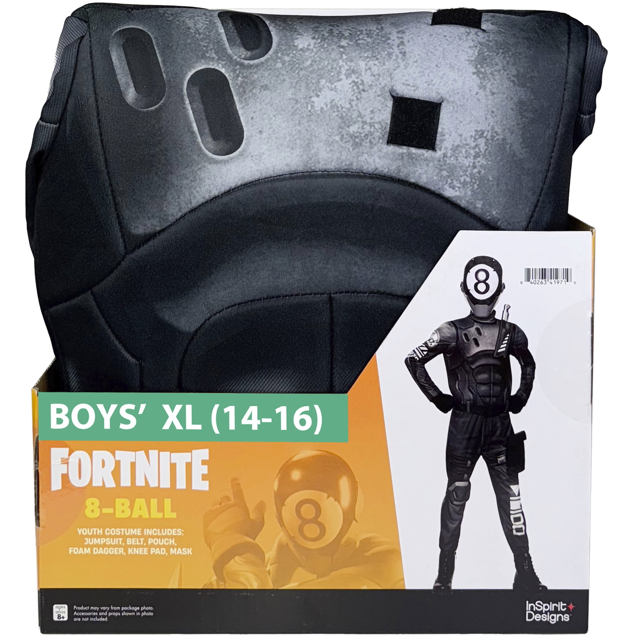 Fortnite 8-Ball Halloween Costume for Children, 5-Piece, Boys' Size XL (14/16), by InSpirit Designs