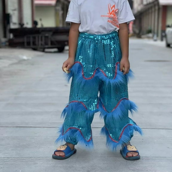 Ougyinr Toddler Kids Pants for Boys Girls,Lion Dance Pants Lion Dance Performance Pants,Lion Performance Costumes