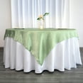 thumbnail image 2 of BalsaCircle 60" x 60" Sage Green Square Satin Table Overlays Wedding Catering Linens Tablecloth, 2 of 8