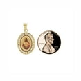 thumbnail image 5 of 14k Yellow Gold, Color Image Over Gold Divine Christ Religious Pendant Oval Charm Created CZ 14mm NO Necklace, 5 of 9