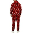 thumbnail image 5 of yuCgh Men's Casual Sports Solid Color Fleece Pullover Suit, Christmas Print Design Two-Piece Set for Athletic and Lounge Wear, Soft and Warm for Winter Activities,Hot Pink S, 5 of 5