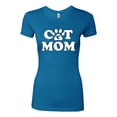 thumbnail image 2 of Wild Bobby, Best Paw Cat Mom, Pop Culture, Women Slim Fit Junior Tee, Turquoise, X-Large, 2 of 3