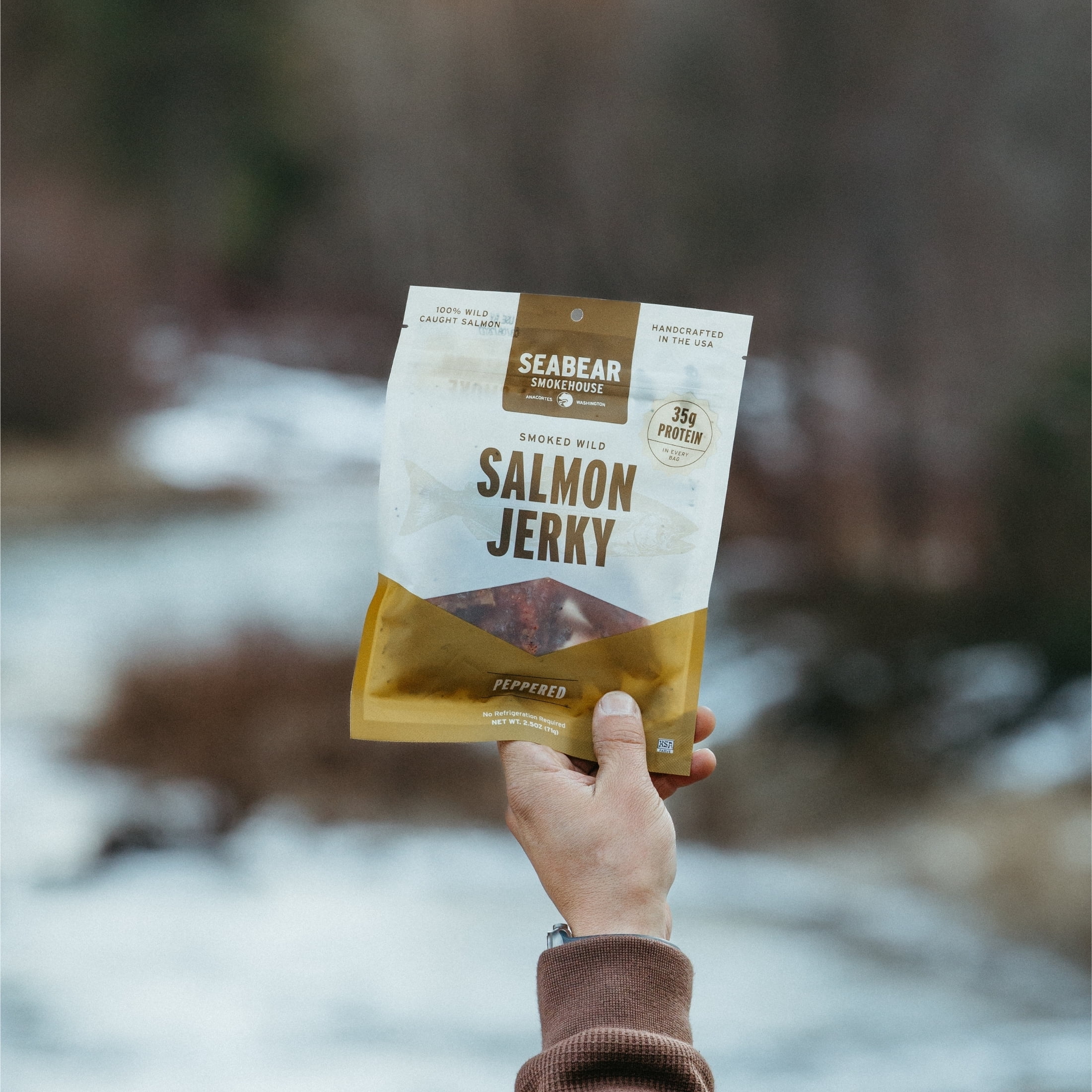 SeaBear Smoked Salmon Jerky - Peppered, 3.5 oz (3 Pack)