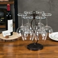 thumbnail image 4 of MyGift Modern Bronze Metal Tabletop Wine Glass Rack, Scrollwork, 4 of 7