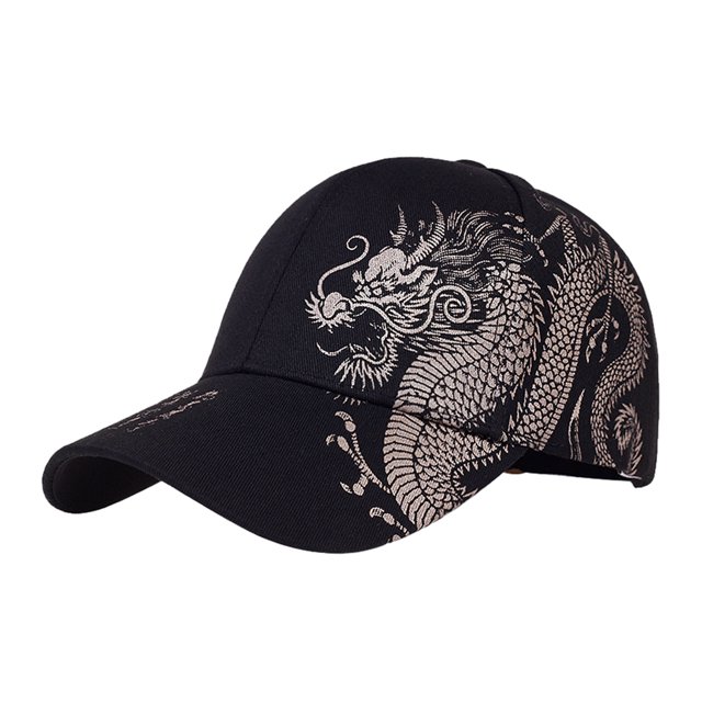 CSChome Chinese Design Baseball Hat Chinese Style Baseball Hat Pattern Extended Brim Street Dance Hat Hip Hop Style Unisex Streetwear