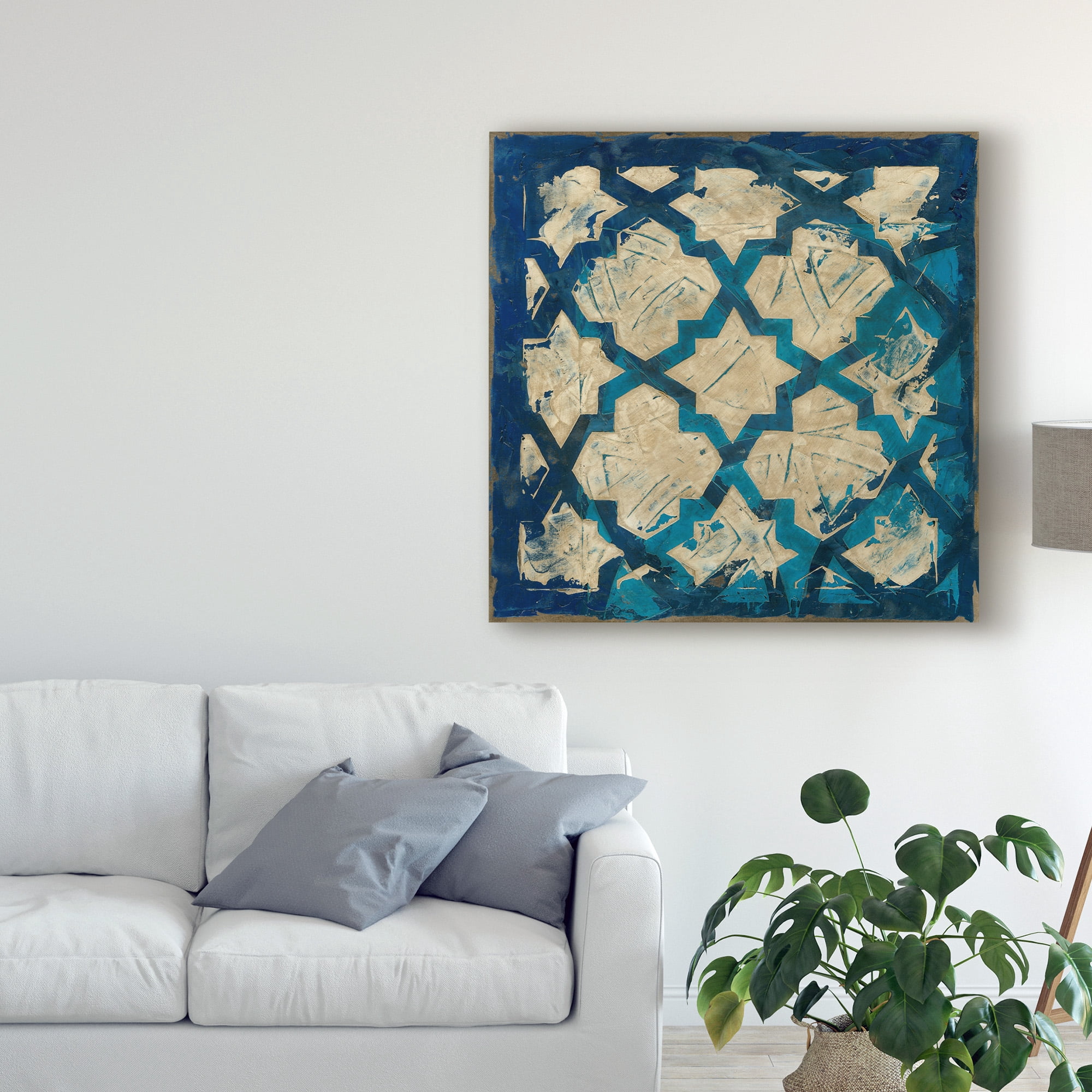 Trademark Fine Art 'Stained Glass Indigo I' Canvas Art by Megan Meagher
