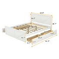 thumbnail image 4 of Euroco Modern Wood King Size Platform Bed with Drawers for Living Room, White, 4 of 12