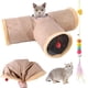 thumbnail image 1 of Túnel plegable para gatos con cuevas, túnel de gamuza para mascotas, juguete para gatitos, cachorros, conejos, cobayas, con pelotas y divertidos juguetes para gatos, 1 of 5