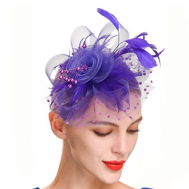 Sonducket Tocado de boda con flores para el pelo, adorno para el pelo de fiesta con ahorro de espacio Vintage fino y exquisito, Clip de malla Ropa, zapatos y accesorios Miscelánea Morado oscuro