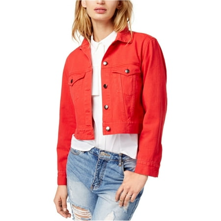 The Style Club Womens Cotton Liberated Denim Jacket, Red, Small