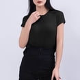 thumbnail image 3 of Hrsba Crew Neck Thin Stretch Tops for Women Short Sleeve Solid Color Casual Loungewear Layering Tees Summer Soft Breathable Lightweight Shirt, 3 of 5