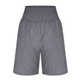 thumbnail image 3 of Nestiefly Linen Shorts for Womens Casual Summer High Waisted Wide Leg Lounge Beach Vacation Shorts with Pockets 2026 Spring Gray 2XL, 3 of 8
