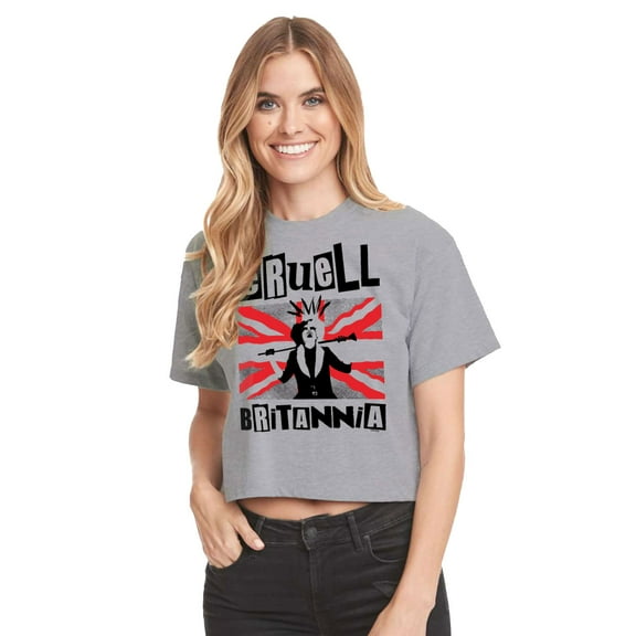 Cruell Britannia - Juniors Cropped Cotton Blend T-Shirt