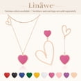 thumbnail image 7 of Linawe Hot Pink Heart Earrings for Women, Rose Gold Dangle Drop Earrings, Titanium Stainless Steel Cute Fun Long Earrings, Asymmetrical Mismatched Big Heart Y2K Preppy Jewelry, 7 of 7