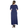 thumbnail image 3 of 24/7 Women's Plus Size Comfort Apparel Elbow Length Sleeve Plus Size Maxi Dress, 3 of 4
