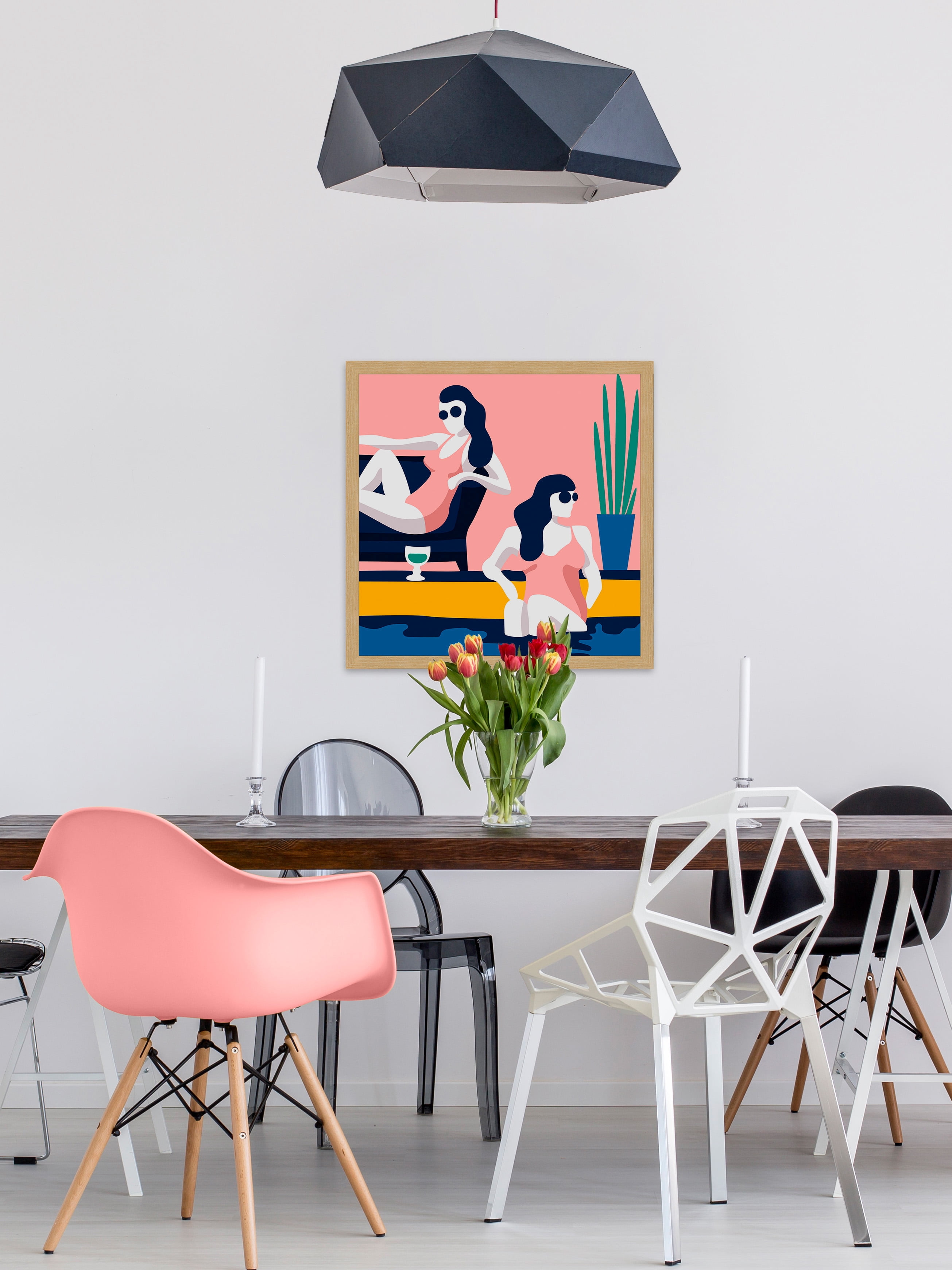 Chillin' in Pink Framed Painting Print