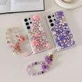 thumbnail image 5 of for Samsung Galaxy A16 5G Case,Cute Bling Glitter Sparkle Stunning Stones Diamond Rhinestone 3D Handmade Pearl Rose Flower with Wrist Lanyard for Women Girly for Galaxy A16 (Purple), 5 of 12