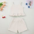 thumbnail image 7 of TOWED22 Toddler Baby Cute 2pcs Summer Outfits Sleeveless Tank Top Tee and Shorts Lovely Casual Sets Clothing(Beige,2-3 Y), 7 of 7