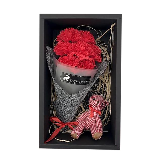 Cqxid Boîte de Rangement Textile Maison à Moins de 10$ Boîte à Fleurs Ours en Savon Cadeau Créatif de la Saint-Valentin Anniversaire