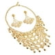 thumbnail image 3 of Conjunto de joyas para danza del vientre perfecl collar de monedas de oro y pendientes de clip, 3 of 8