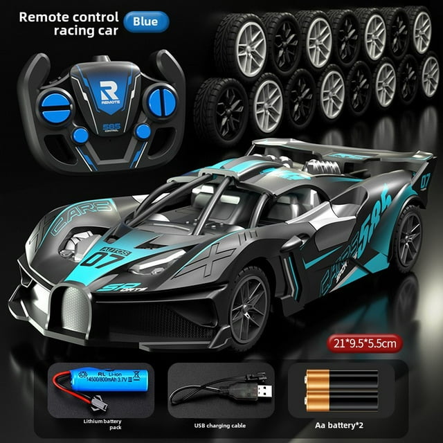 Voiture de Sport Bugatti RC Électrique Mini Bleue : Jouet de Course à Grande Vitesse avec Télécommande à 4 Canaux, Conception Durable et Résistante pour Garçons de 7 à 14 Ans, Améliore la Coordination Oeil-Main et Parent-Enfant