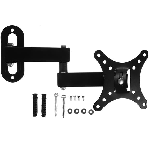 LEORX 1Set Adjustable TV Wall Bracket for 14-27 Inch TV and Computer Monitor Black