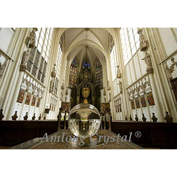 Amlong Crystal Clear Crystal Ball 150mm (6 inch) with Unicorn Stand and Gift Package for Decorative Ball, Lensball Photography, Gazing Divination or Feng Shui, and Fortune Telling Ball