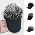 thumbnail image 1 of tredstone Unisexe Perruque Visière Chapeau Hommes Femmes Courte Coiffe Réglable Perruque Chapeau de Baseball Cadeau de Chapeau de Soleil Extérieur, Gris, 1 of 7