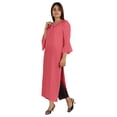 thumbnail image 3 of Moomaya Solid Rayon Kurta For Women bell Sleeve Drawstring Neck Long Ethnic Kurti, 3 of 7