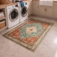 thumbnail image 4 of Wonnitar 4' x 6' Boho Area Rug for Living Room, Washable Rug for Bedroom Vintage Oriental Traditional Carpet Accent Rug for Dinning Room Office Non Ship Low Pile Stain Resistant Red, 4 of 9