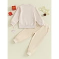 thumbnail image 4 of Wassery Little Boy Girl Christmas Outfits Clothes 3T 4T 5T 6T 7T Kids Boys Girls Long Sleeve Letter Print Sweatshirt+Elastic Pants Set 2Pcs Christmas Clothing for Children Boy Girl, 4 of 9