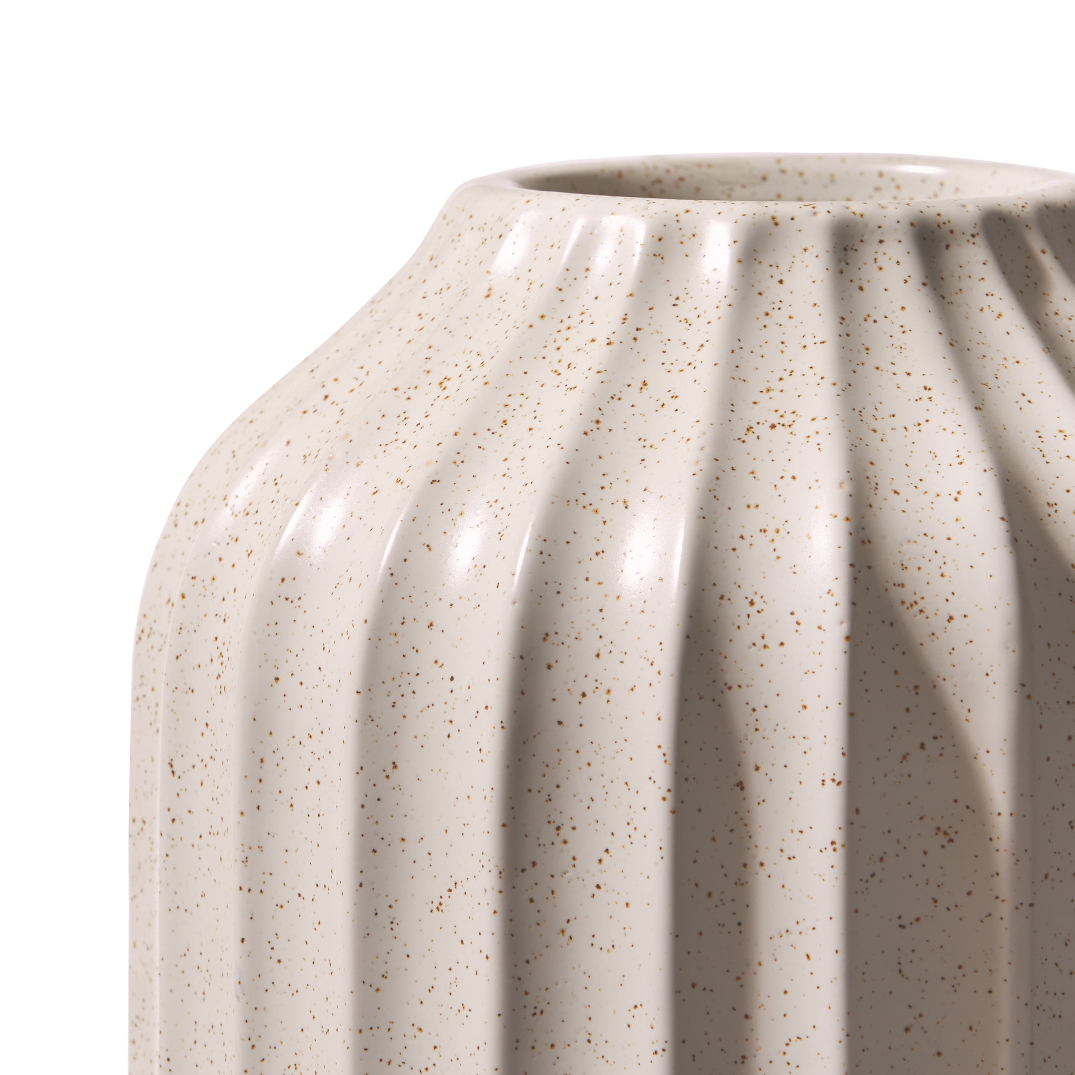 Better Homes & Gardens 22" Speckled Ribbed Ceramic Floor Vase, Cream White