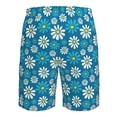 thumbnail image 6 of Wukai Daisies Flowers Print Beach Trunks with Compression Liner Swimsuit Quick Dry Beach Sports Shorts with Pocket-Large, 6 of 8