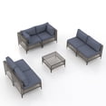 thumbnail image 2 of JOIVI 7 Pieces Patio Furniture Set, Outdoor Sectional Sofa Set with Cushion and Coffee Table, 7-Piece PE Rattan Conversation Set for Deck, Porch, Backyard, Denim Blue, 2 of 8