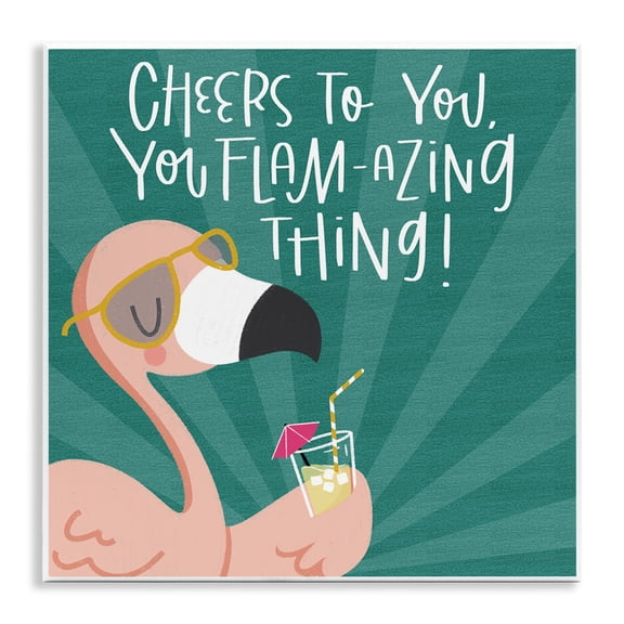 Stupell Industries Cheers To You Flamazing Quotes and Sayings Painting Unframed Art Print Wall Art, 12 x 12