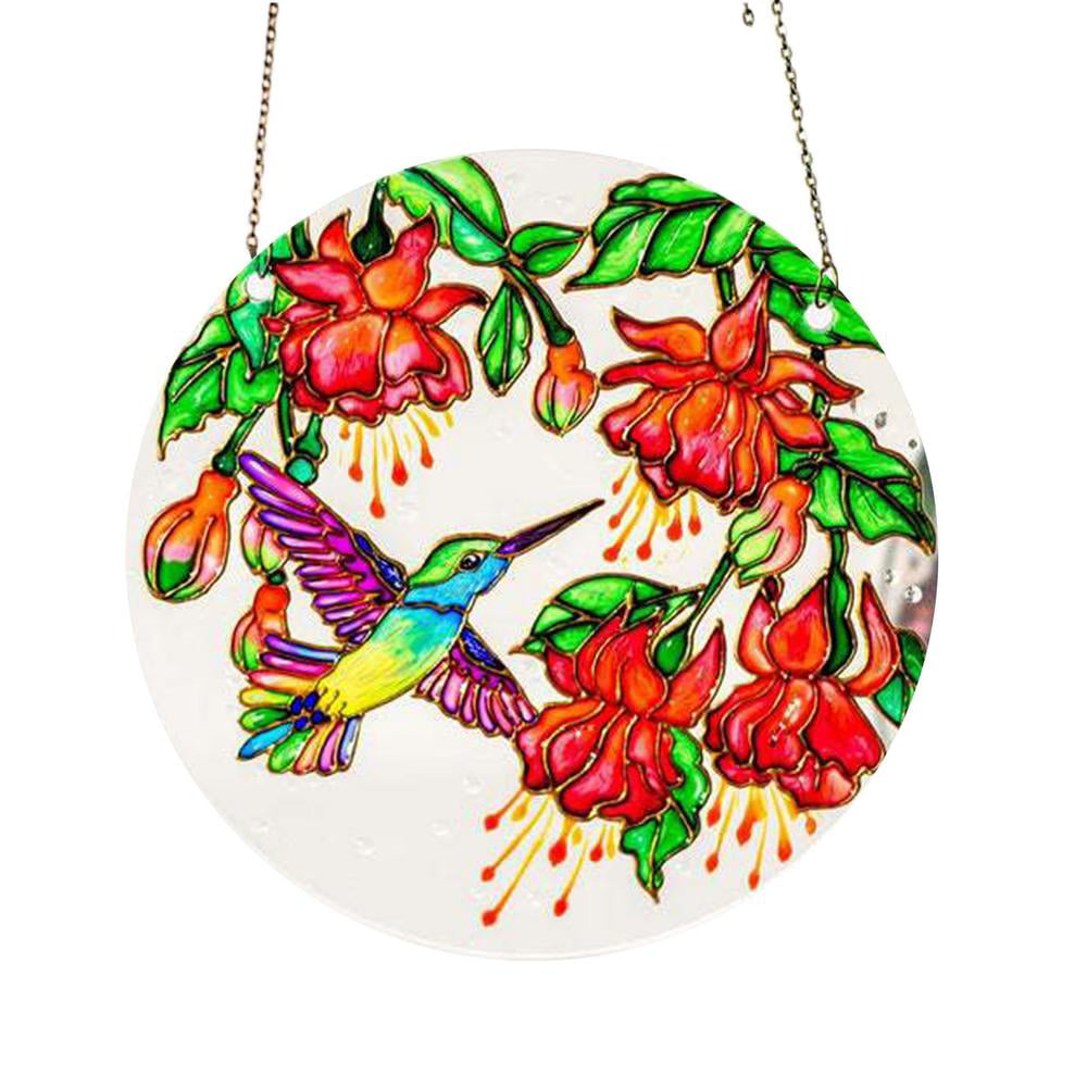 Stained Glass Window Hangings Bird Ornaments Suncatcher for Home Decor Pendant 