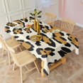 thumbnail image 6 of Beige and Black Of Leopard Print Rectangle Tablecloth 60"x120",Waterproof Polyester Rectangle Table Cloth, Wipeable Spillproof Polyester Tablecloth for Dining, Camping, Indoor and Outdoor, 6 of 6