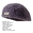 thumbnail image 7 of dianhelloya Women Winter Beret Hat Fuzzy Solid Color Soft Cold Resistant Foldable Vintage Faux Fur Sunscreen Women Autumn Painter Hat Advanced Hat Black, 7 of 7