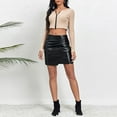 thumbnail image 4 of Ierhent Women Skirt Mini Suede Skirt for Women High Waist Skirts Black,L, 4 of 8