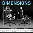 thumbnail image 4 of JaxShark  660lbs Ergonomic Gaming Chair with Headrest and Lumbar Support for Adults Teens, High Back Reclining PU Leather Modern Black, 4 of 8