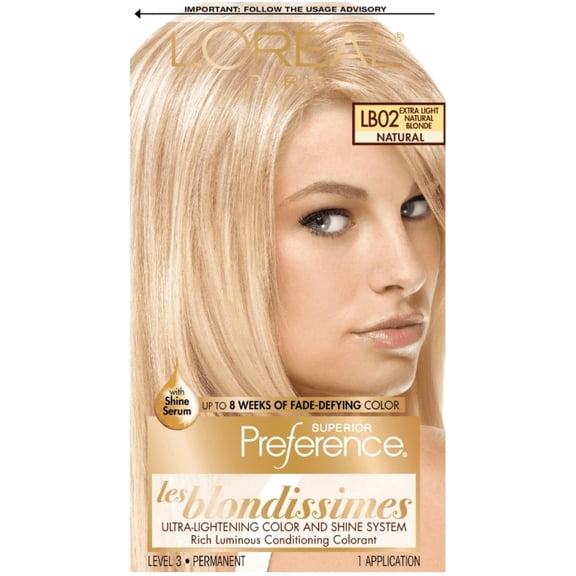 L'Oreal Superior Preference Les Blondissimes, LB02 Extra Light Natural Blonde (Natural) 1 ea (Pack of 3)
