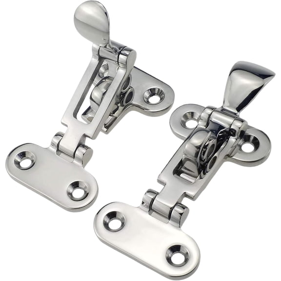 ABPETE 316 Stainless Steel Marine Hasp Latch, Lockable Boat Hatch Latches, Anti-Rattle Deck Hardware for Boating & Sailing, Sleek & Durable, Easy Install, Pair