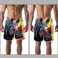 thumbnail image 3 of luoweisi Men's Beach Shorts Quick Dry Swim Trunks with Mesh Lining Abstract Rhinoceros 2XL, 3 of 5