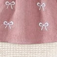 thumbnail image 6 of CAICJ98 Toddler Baby Girl Outfits Long Sleeve Ribbed T-Shirt Bow Overall Dresses Suspender Skirt Set Fall Winter Clothes (Red,12-18 Months), 6 of 7