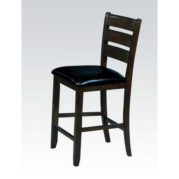 Contemporary Dining Room Set Of 4 Chair Black PU Espresso Upholster Ladder Back