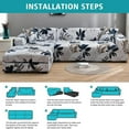 thumbnail image 4 of Eurhowing L Shape Sofa Slipcover for Sectional Couch, 3+3 Seater Stretchable Couch Covers with Non-Slip Elastic Bottom, Washable Furniture Protector for Home Decor, 4 of 10