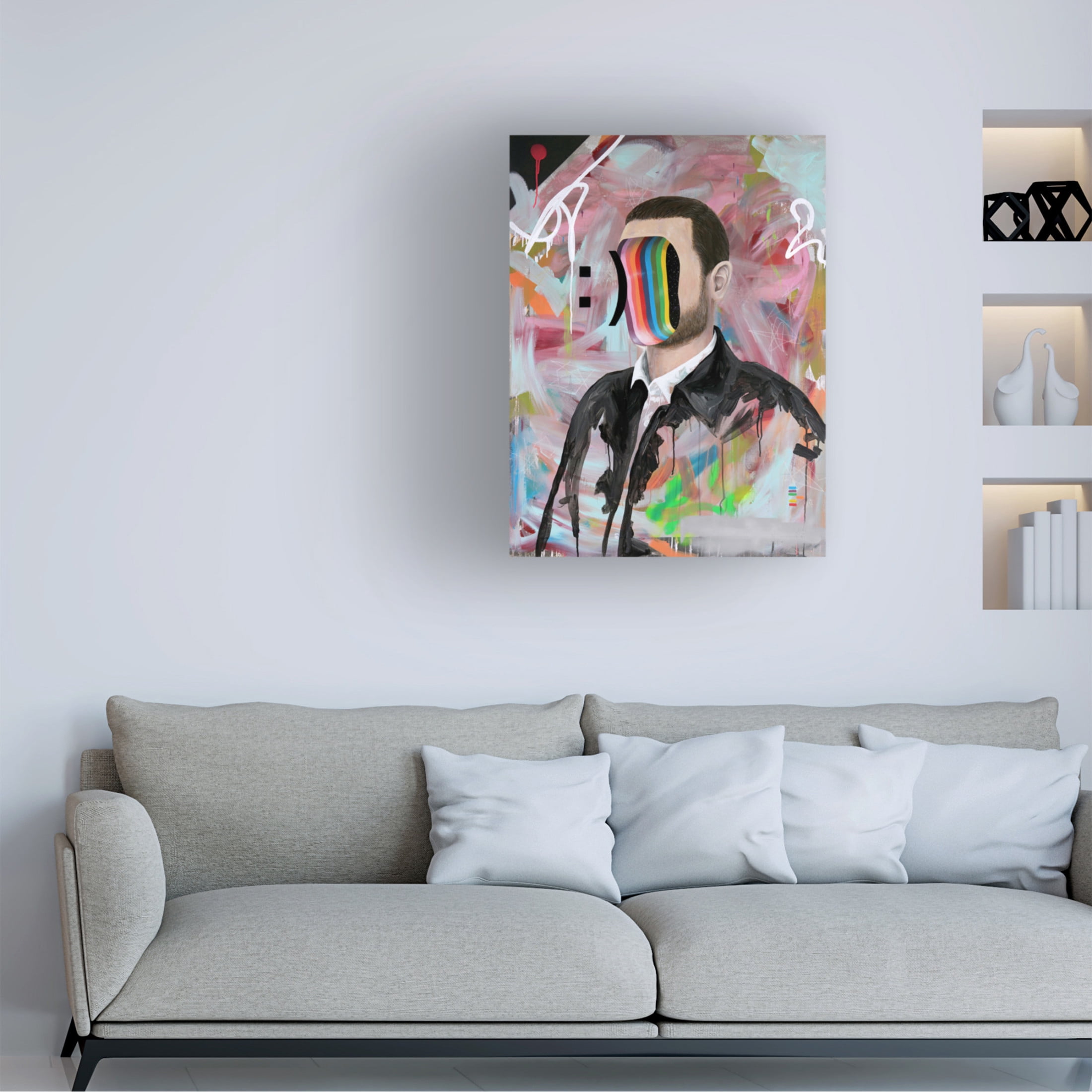Trademark Fine Art Famous When Dead Smiley Face Canvas Wall Art