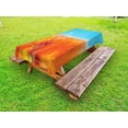 thumbnail image 1 of Flower Outdoor Tablecloth, Abstract Meadows under Blue Sky Nature Themed Artwork Beauty Floral Illustration, Decorative Washable Fabric Picnic Table Cloth, 58 X 84 Inches,Orange Purple, by Ambesonne, 1 of 2